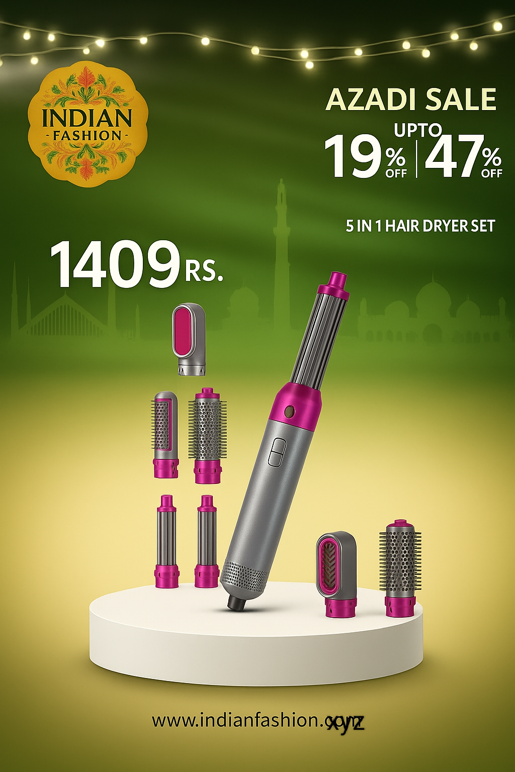 5 in 1 Hair Dryer Styling Tool, Multi-Head Hot Air Comb